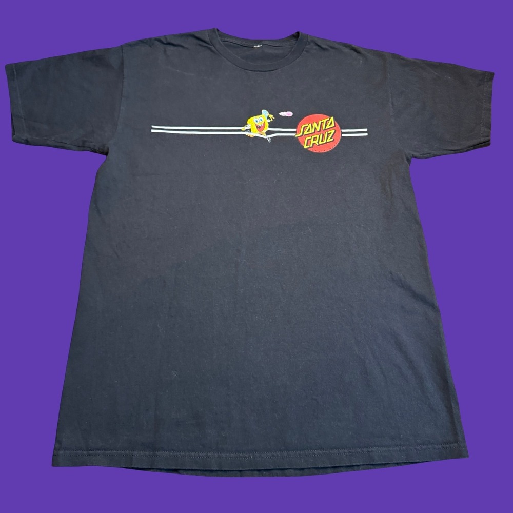 Santa Cruz Skateboarding Spongebob Nickelodeon Jellyfish T-Shirt Men's M/L Black